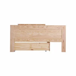 Lit bois massif avec tiroir de rangement en option Etienne - Brut