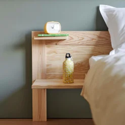 Lit bois massif avec tiroir de rangement en option Etienne - Brut