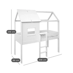 Lit cabane avec rangements en option Teddy