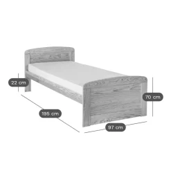 Lit enfant bois massif avec tiroir en option Iris - Naturel