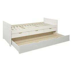 Lit gigogne avec tiroirs Tom - Blanc