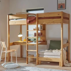 Lit mezzanine + fauteuil extensible Tim - Miel