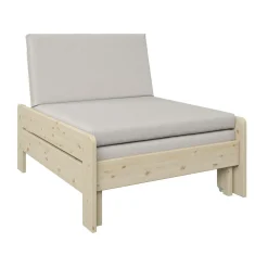 Lit mezzanine + fauteuil extensible Tim - Naturel