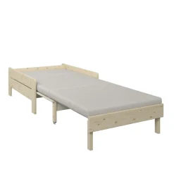 Lit mezzanine + fauteuil extensible Tim - Naturel