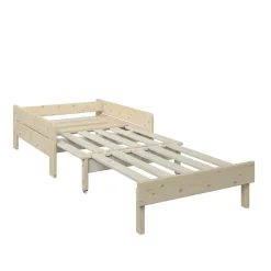 Lit mezzanine + fauteuil extensible Tim - Naturel