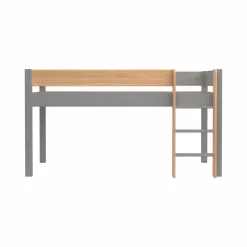 Lit mi-hauteur Sylvio - Gris/Bois