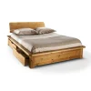 Lit rangement bois massif Tania - 140 x 190 cm