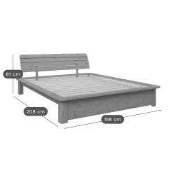 Lit rangement bois massif Tania - 140 x 190 cm