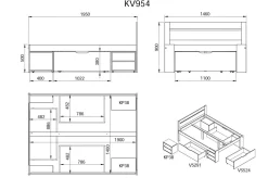 Lit rangement bois massif Tara - Blanc - 140 x 190 cm