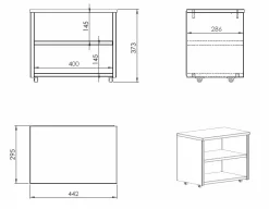 Lit rangement bois massif Tara - Naturel - 140 x 190 cm