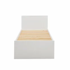 Lit rangement bois massif Sebastian - Blanc