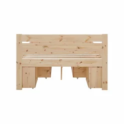 Lit rangement bois massif Tara - Naturel - 160 x 200 cm