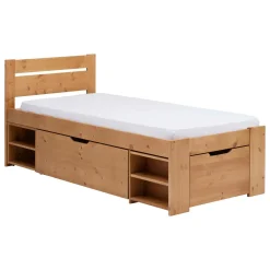 Lit rangement enfant bois massif Tara - Miel - 90 x 200 cm