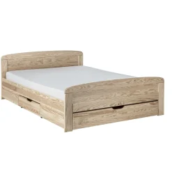 Lit rangements bois massif Iris - Brut à peindre