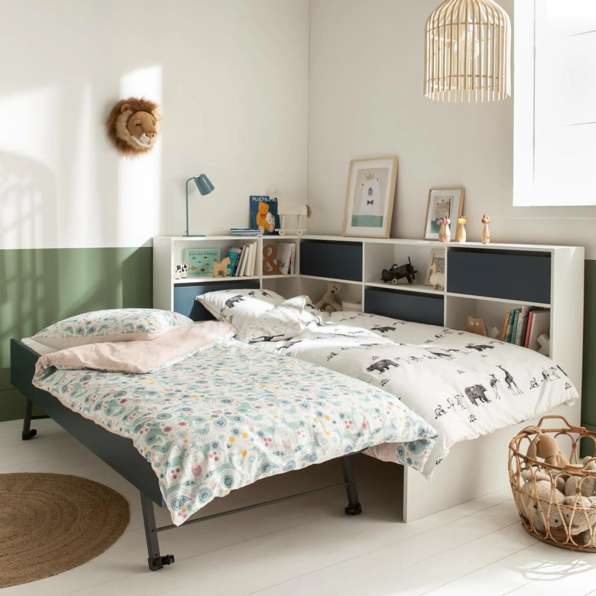 Lit Séraphin - Blanc/Bleu Nuit