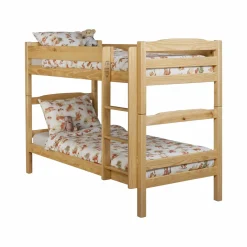 Lits superposés - séparables bois massif avec tiroir en option Iris - Naturel