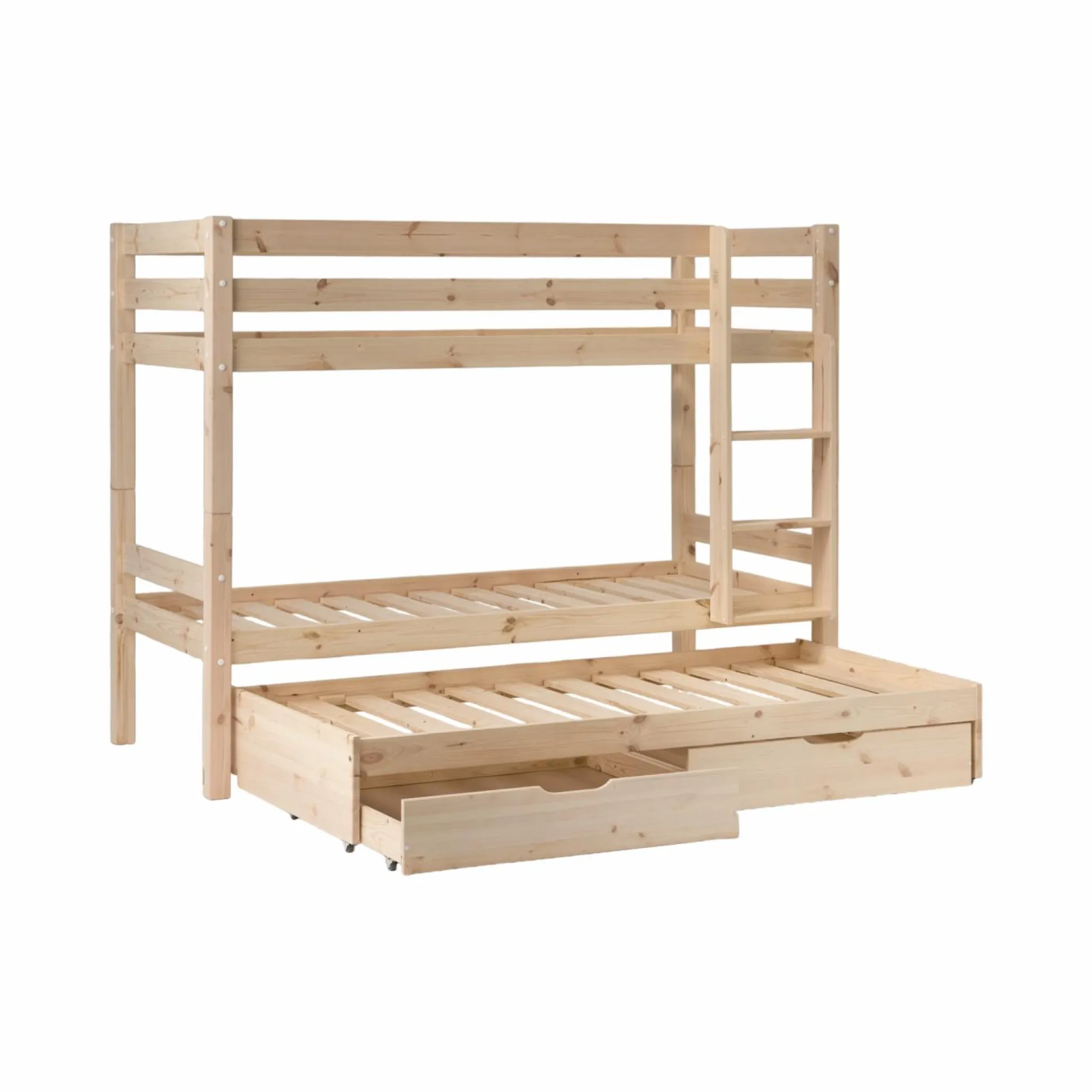 Lits superposés gigognes 2 tiroirs bois massif Everest