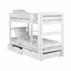 Lits superposés séparables Iris + lot de 2 tiroirs - Blanc