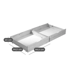 Lits superposés séparables Iris+ lot de 2 tiroirs - Brut à peindre