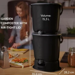 Lot de 2 composteurs d'intérieur Bokashi Essential