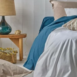 Lot de 2 draps housses bonnet 33 cm coton bio Fil & Sens - Mastic - 90 x 200 cm