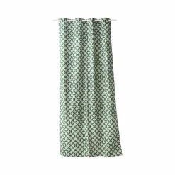 Lot de 2 rideaux coton Jardin Urbain - Vert Feuille - 140 x 260 cm