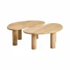 Lot de 2 tables basses chêne massif Milan