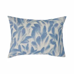 Lot de 2 taies d'oreiller coton lin Plantain - Ecru/Bleu gris - 50 x 70 cm