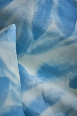 Lot de 2 taies d'oreiller coton lin Plantain - Ecru/Bleu gris - 50 x 70 cm