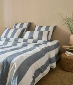 Lot de 2 taies d'oreiller coton lin Oyat - Gris souris - 50 x 70 cm