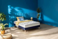 MERINOS Ensemble sommier et matelas Sweety - Bleu Nuit - 140 x 190 cm