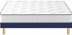 MERINOS Ensemble sommier et matelas Sweety - Bleu Nuit - 140 x 190 cm