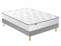 MERINOS Ensemble sommier et matelas Sweety - Gris - 140 x 190 cm