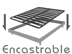 MERINOS Sommier cadre métal à lattes 5 zones 4 cm - 90 x 200 cm