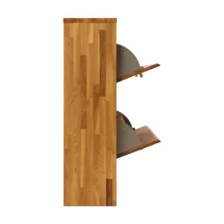 Meuble à chaussures bois massif 2 tiroirs Cyriel - Chêne Massif