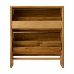 Meuble à chaussures bois massif 2 tiroirs Cyriel - Chêne Massif