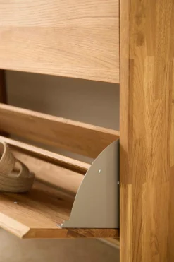 Meuble à chaussures bois massif 2 tiroirs Cyriel - Chêne Massif