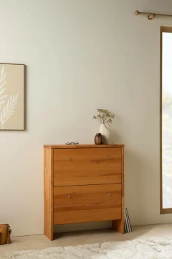 Meuble à chaussures en hêtre massif Cyriel