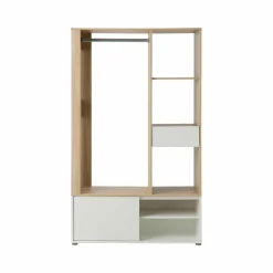 Meuble d'entrée blanc et décor bois Paul