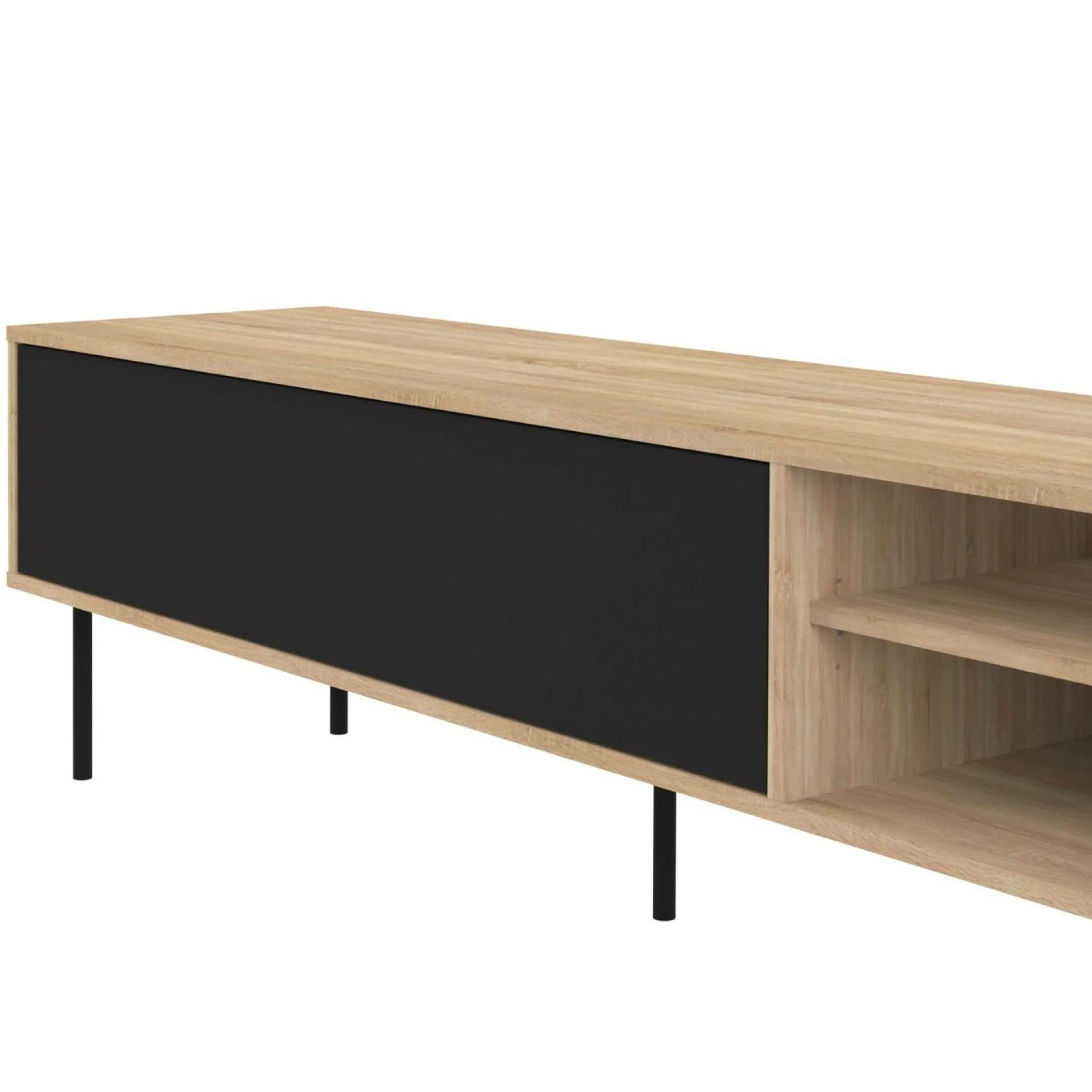 Meuble TV Ampère - Chêne/Noir