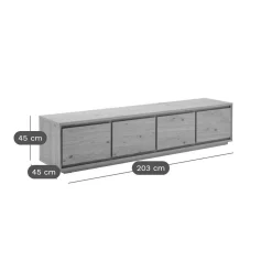 Meuble TV bois 4 portes Albin