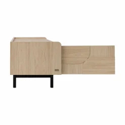 Meuble TV décor bois pieds métal 2 portes Mila