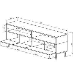 Meuble TV Horizon - Chêne/Noir