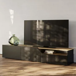 Meuble TV Verone - Chêne/Noir