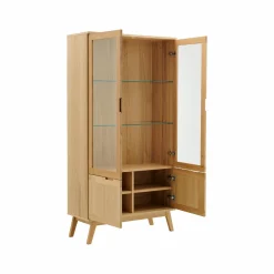 Meuble vitrine 4 portes bois Adèle