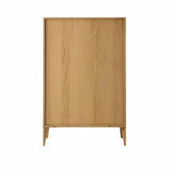 Meuble vitrine led chêne massif 2 portes 1 tiroir Charles