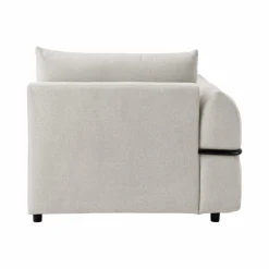 Méridienne pour canapé modulable tissu Solal - Beige - Méridienne gauche