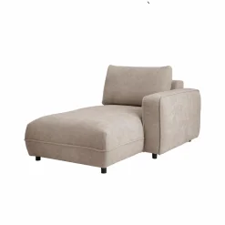 Méridienne pour canapé modulable tissu Solenn - Grège - Méridienne droite