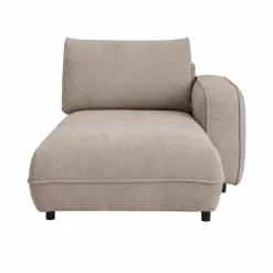 Méridienne pour canapé modulable tissu Solenn - Grège - Méridienne droite