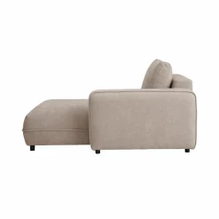 Méridienne pour canapé modulable tissu Solenn - Grège - Méridienne droite